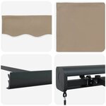 vidaXL Auvent Rétractable Beige 500 ×300 cm Tissu et Métal