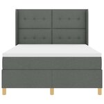 vidaXL Lit à ressorts avec bandes LED Gris 140 x 190 cm tissu