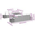 vidaXL Ensemble de canapé de jardin 9 Pièces Noir Poly rotin