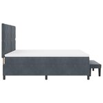 vidaXL Lit Box Spring avec Matelas et Banc Gris Foncé 180x200 cm Velours