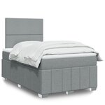 vidaXL Sommier à lattes de lit et matelas gris clair 120x190 cm tissu