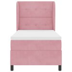 vidaXL Lit à ressorts avec matelas Rose 200 x 90 cm Polyester