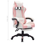 vidaXL Fauteuil de jeux vidéo avec LED RVB Rose et blanc Similicuir