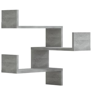 vidaXL Étagères d'angle murales 2 Pièces Sonoma gris 40x40x50 cm Bois