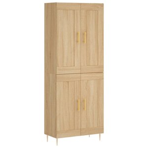 vidaXL Buffet haut Chêne sonoma 69 5x34x180 cm Bois d'ingénierie