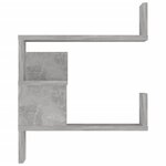 vidaXL Étagères murales d'angle 2 Pièces Gris béton Bois d’ingénierie