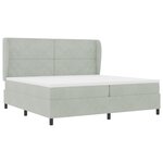 vidaXL Lit à ressorts avec matelas gris clair 200x200 cm en velours
