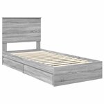 vidaXL Lit de Rangement Gris Sonoma 90 x 190 cm Bois d'ingénierie