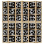 vidaXL Cloison de séparation 6 panneaux marron noir paulownia massif