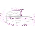 vidaXL Cadre de lit avec matelas Rose 140 x 200 cm Velours