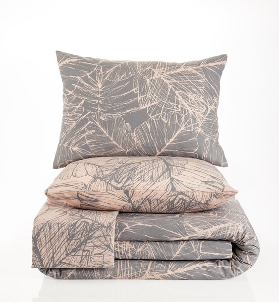 Parure de lit grise BOTANIK 240 x 220 cm