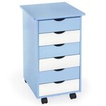 Caisson de bureau meuble en bois enfant 66 cm bleu et blanc 08_0000393
