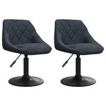 vidaXL Chaises pivotantes à dîner lot de 2 Gris foncé Velours