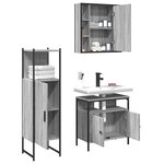vidaXL Ensemble d'armoires de salle de bain 3 Pièces sonoma gris