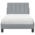 vidaXL Lit avec matelas gris clair 90x200 cm tissu