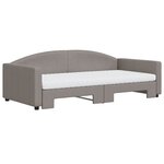 vidaXL Lit de jour avec gigogne et matelas taupe 100x200 cm tissu