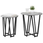 vidaXL Ensemble de tables d'appoint 2 Pièces Gris Sonoma et noir