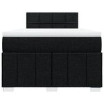 vidaXL Sommier à lattes de lit avec matelas noir 120x190 cm tissu