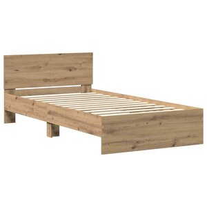 vidaXL Cadre de Lit Chêne artisanal 100 x 200 cm Bois d'ingénierie