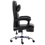 vidaXL Chaise de bureau de massage Noir Similicuir