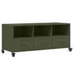 vidaXL Meuble TV vert olive 100 5x39x43 5 cm acier