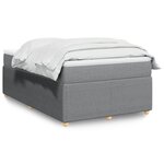 vidaXL Sommier à lattes de lit avec matelas Gris clair 120x200cm Tissu