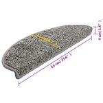 vidaXL Tapis d'escalier 10 Pièces 65x21x4 cm Gris
