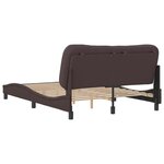 vidaXL Cadre de lit sans matelas Hvar marron foncé 140x190 cm tissu