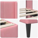 vidaXL Cadre de lit avec tête de lit Rose 140 x 190 cm Velours