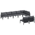 vidaXL Ensemble de canapé de jardin 8 Pièces Anthracite Acier
