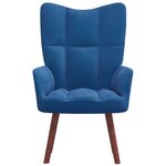 vidaXL Chaise de relaxation Bleu Velours