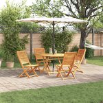 Ensemble de salle à manger de jardin 5 pièces en bois d'acacia