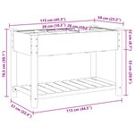 Jardinier vidaXL avec grilles 115x59x76 cm en bois massif de sapin