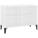vidaXL Meuble TV avec pieds en métal Blanc 69 5x30x50 cm