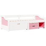 vidaXL Lit de jour et 3 tiroirs sans matelas IRUN blanc rose 90x200 cm