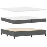 vidaXL Lit à ressorts avec matelas Gris foncé 200 x 200 cm tissu