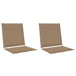 vidaXL Coussins de siège et de dos 2 Pièces Taupe 47 x 45 x 2 cm