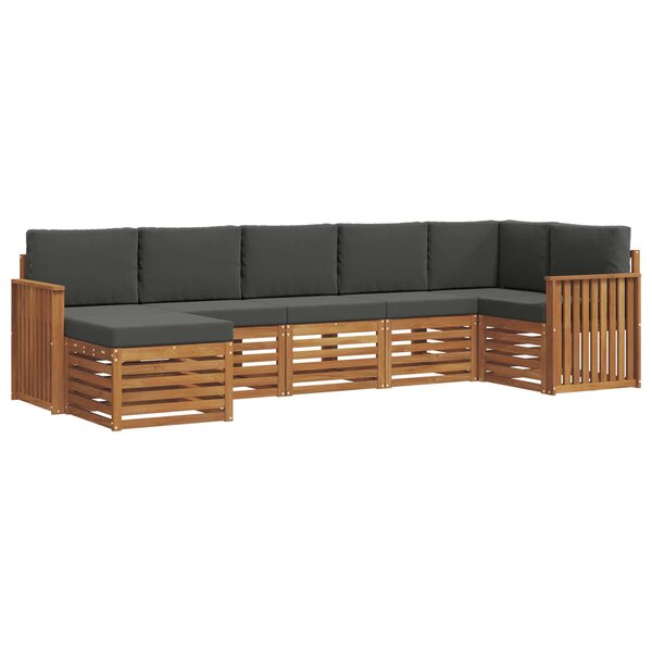 vidaXL Ensemble de canapé d'angle 7 Pièces Naturel et Anthracite