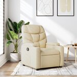 vidaXL Fauteuil inclinable en tissu crème