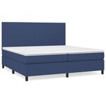 vidaXL Sommier à lattes de lit avec matelas Bleu 200x200 cm Tissu