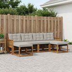 vidaXL Ensemble de canapés d'extérieur 6 pc Naturel et gris clair