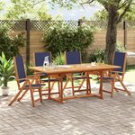 vidaXL Ensemble à manger de jardin 5Pièces bois d'acacia solide textilène
