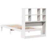 vidaXL Lit bibliothèque sans matelas blanc 90x190cm bois de pin massif