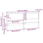 vidaXL Tête de lit Autre Marron 200 cm Bois massif en pin