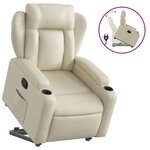 vidaXL Fauteuil inclinable Crème Similicuir