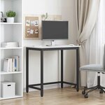 vidaXL table Blanc 80 x 50 x 77 cm Bois d'ingénierie et acier