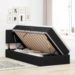 vidaXL Lit de Rangement avec matelas Noir 100 x 200 cm Velours