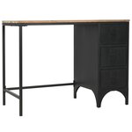 vidaXL Bureau à piédestal unique Bois de sapin et acier 100x50x76 cm