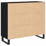 Buffet vidaXL avec 3 portes en chêne noir 90x34x80 cm en bois d'ingénierie