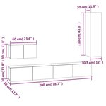 vidaXL Ensemble de meubles TV 4 Pièces Chêne fumé Bois d'ingénierie